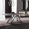 Armen Living Urbino Mid-Century Dining Table in Matte Black Finish with Walnut and Dark Gray Glass Top LCURDIBL - alternate 6